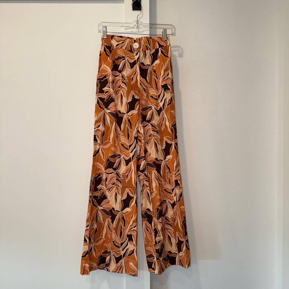 Wide Leg Linen Trouser Pant